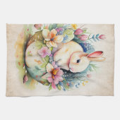 ヴィンテージビクトリアンイースターバニー キッチンタオル (横)