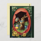 ヴィンテージビクトリアンイースターバニー ポストカード (正面/裏面)