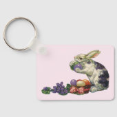 ヴィンテージビクトリアンイースターバニー、卵と花 キーホルダー (裏面)