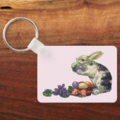 ヴィンテージビクトリアンイースターバニー、卵と花 キーホルダー (裏面)