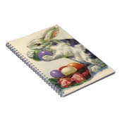 ヴィンテージビクトリアンイースターバニー、卵と花 ノートブック (右側)