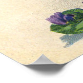 ヴィンテージビクトリアンイースターバニー、卵と花 ポスター (角)