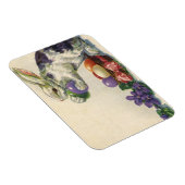 ヴィンテージビクトリアンイースターバニー、卵と花 マグネット (右側)