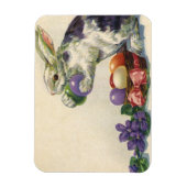 ヴィンテージビクトリアンイースターバニー、卵と花 マグネット (縦)