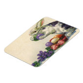 ヴィンテージビクトリアンイースターバニー、卵と花 マグネット (左側)