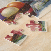 ヴィンテージビクトリアンイースターバニー、花と卵 ジグソーパズル (側面)