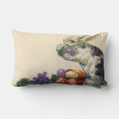 ヴィンテージビクトリアンイースターバニー、花と卵 ランバークッション (裏面)