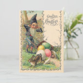 ヴィンテージビクトリアンイースター挨拶と格言 招待状 (スタンド正面)