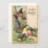 ヴィンテージビクトリアンイースター挨拶と格言 招待状 (正面/裏面)