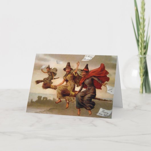 ヴィンテージビクトリアンウィッチクリスマスカード シーズンカード (正面)