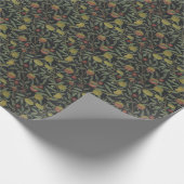 ヴィンテージビクトリアンウィリアムモリス葉フルーツラップ ラッピングペーパー (角)