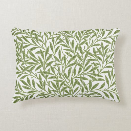 ヴィンテージビクトリアンウィロー離れズby William Morris アクセントクッション (正面)