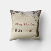 ヴィンテージビクトリアンウィンターホリデークリスマス クッション (裏面)