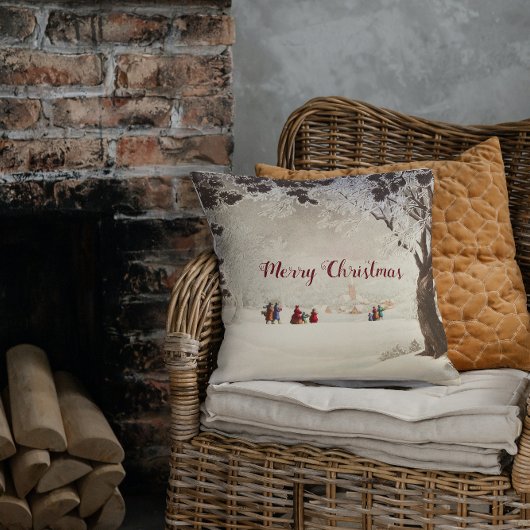 ヴィンテージビクトリアンウィンターホリデークリスマス クッション