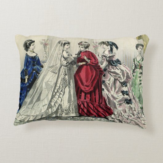ヴィンテージビクトリアンウェディングパーティブライダルポートレート アクセントクッション (裏面)