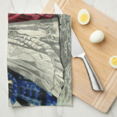 ヴィンテージビクトリアンウェディングパーティブライダルポートレート キッチンタオル (四つ折り)