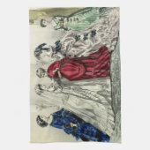 ヴィンテージビクトリアンウェディングパーティブライダルポートレート キッチンタオル (縦)