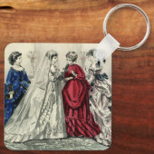 ヴィンテージビクトリアンウェディングパーティブライダルポートレート キーホルダー (裏面)