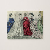 ヴィンテージビクトリアンウェディングパーティブライダルポートレート ジグソーパズル (横)