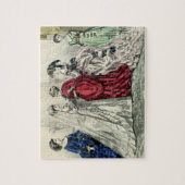 ヴィンテージビクトリアンウェディングパーティブライダルポートレート ジグソーパズル (縦)