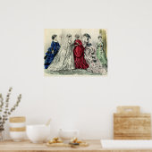 ヴィンテージビクトリアンウェディングパーティブライダルポートレート ポスター (キッチン)