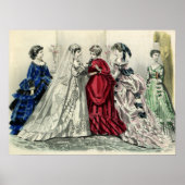 ヴィンテージビクトリアンウェディングパーティブライダルポートレート ポスター (正面)