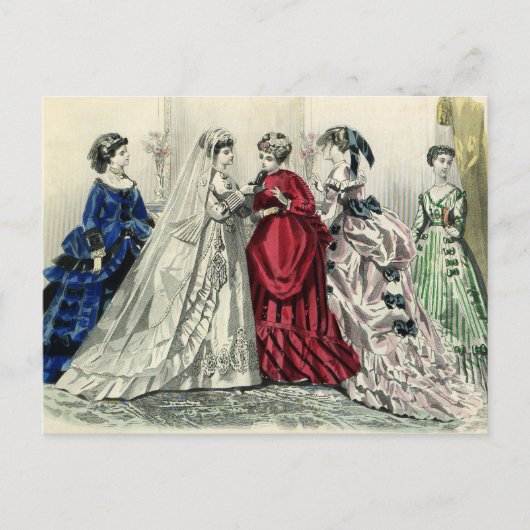 ヴィンテージビクトリアンウェディングパーティブライダルポートレート ポストカード (正面)