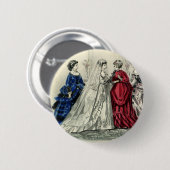 ヴィンテージビクトリアンウェディングパーティブライダルポートレート 缶バッジ (正面&裏面)