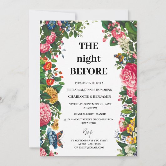 ヴィンテージビクトリアンウェディングリハーサルディナー 招待状 (正面)