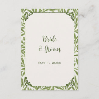 ヴィンテージビクトリアンウェディング葉ウィロー エンクロージャーカード