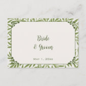 ヴィンテージビクトリアンウェディング葉ウィロー エンクロージャーカード (正面)