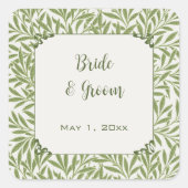 ヴィンテージビクトリアンウェディング葉ウィロー スクエアシール (正面)