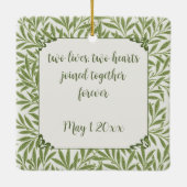 ヴィンテージビクトリアンウェディング葉ウィロー セラミックオーナメント (裏面)