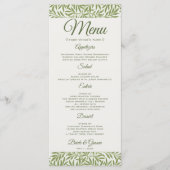 ヴィンテージビクトリアンウェディング葉ウィロー メニュー (正面)