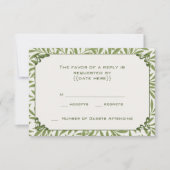 ヴィンテージビクトリアンウェディング葉ウィロー 出欠カード (正面)