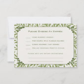 ヴィンテージビクトリアンウェディング葉ウィロー 出欠カード (裏面)