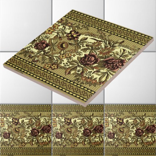 ヴィンテージビクトリアンエラアングロ日本のバラフリーズ タイル