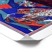 ヴィンテージビクトリアンエラアールヌーボーウーマン&ピーコックス ポスター (角)