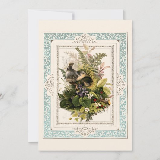 ヴィンテージビクトリアンエラウォルター縁どクレン結婚ズ 招待状 (裏面)