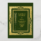 ヴィンテージビクトリアンエラウォルター縁どクレン結婚ズ 箔招待状 (正面)