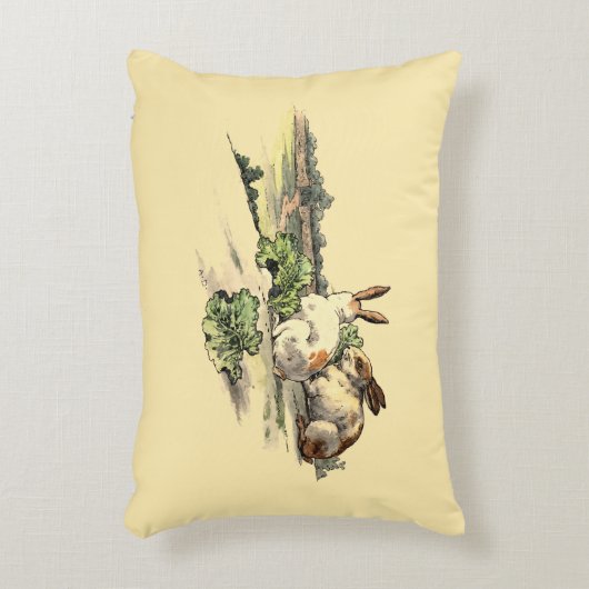 ヴィンテージビクトリアンエラウサギ アクセントクッション (正面(垂直))