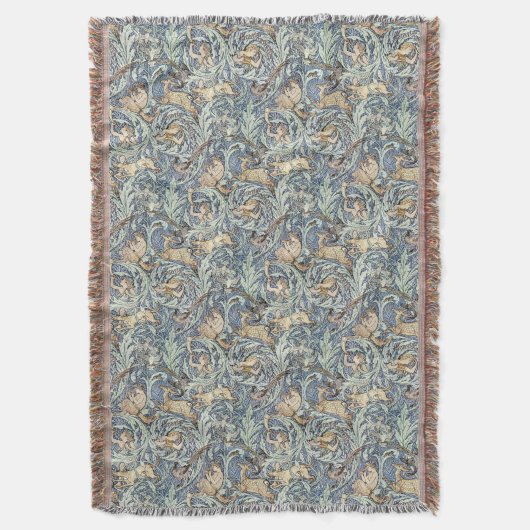 ヴィンテージビクトリアンエラウッドノートbyウォルタークレーン スローブランケット (正面縦)