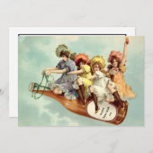 ヴィンテージビクトリアンエラウーマンオンシャンパンボトル シーズンカード (正面/裏面)