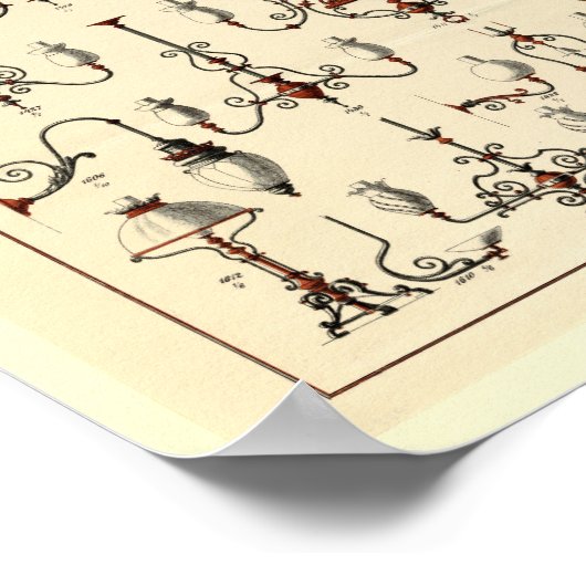 ヴィンテージビクトリアンエラガス照明備品Ad ポスター (角)