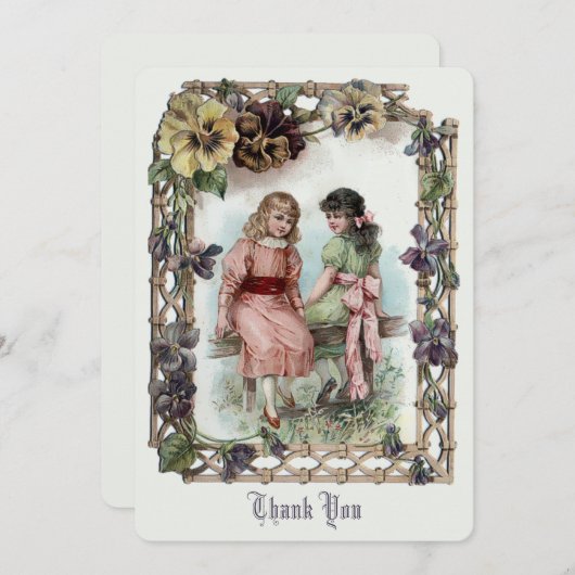 ヴィンテージビクトリアンエラガールズ サンキューカード (正面/裏面)