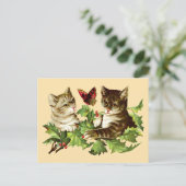 ヴィンテージビクトリアンエラキャッツ&バタフライテンプレート ポストカード (スタンド正面)