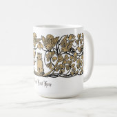 ヴィンテージビクトリアンエラキャットクローバー&バード コーヒーマグカップ (正面右)