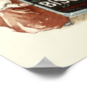 ヴィンテージビクトリアンエラキャット&ガールビスケットアド ポスター (角)