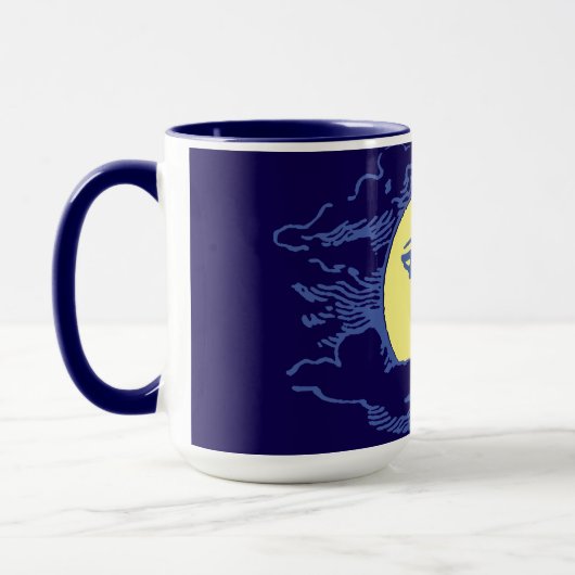 ヴィンテージビクトリアンエラクレセントムーン顔 マグカップ (左)