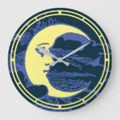 ヴィンテージビクトリアンエラクレセントムーン顔 ラージ壁時計 (正面)